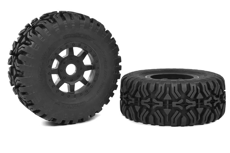 Corally 1 - 8 SC Tires - Mudclaws - Glued on Black SC Rims - | RC Tires & Wheels
