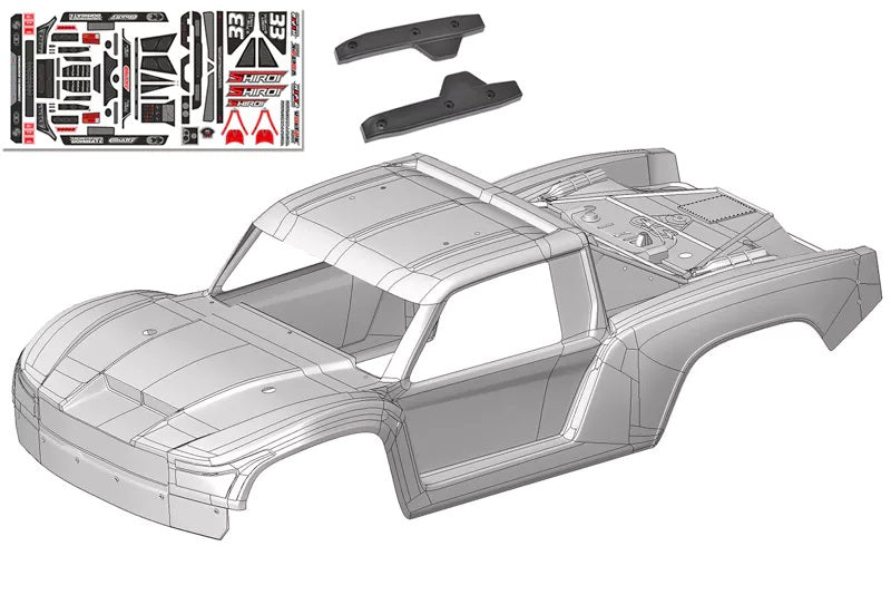 Corally Polycarbonate Body - Shiroi - Clear / Pre-Cut / Decals | RC Body Shell Replacement