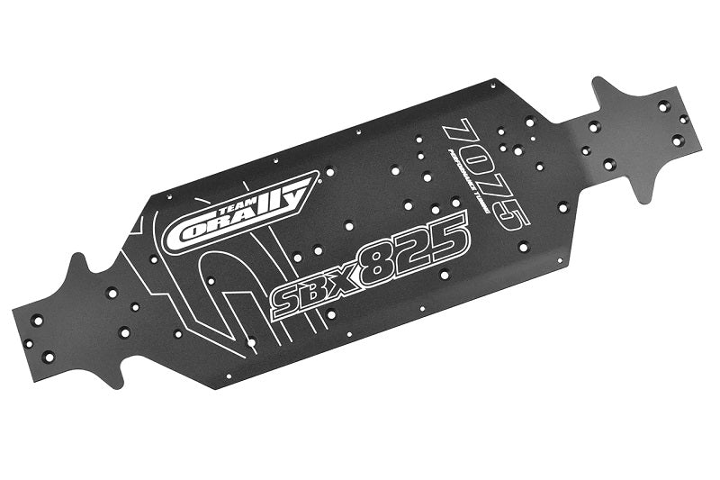 Corally Chassis, SWB, SBX - 825, Xtreme, Swiss Made 7075 T6, 3mm, Hard | RC Spare Part