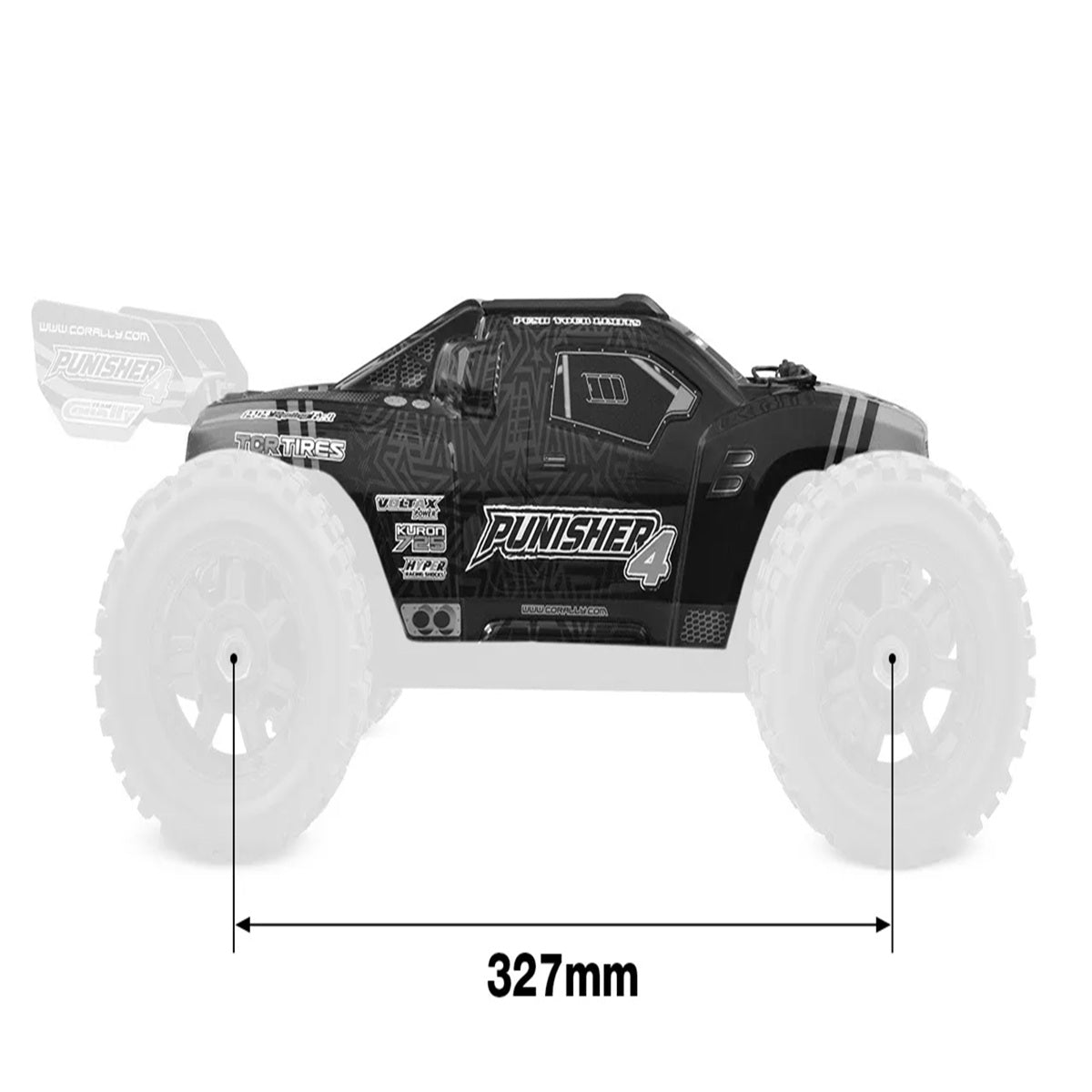 Corally Punisher 4 Polycarbonate Body – Pre-Cut Clear Shell with Decals