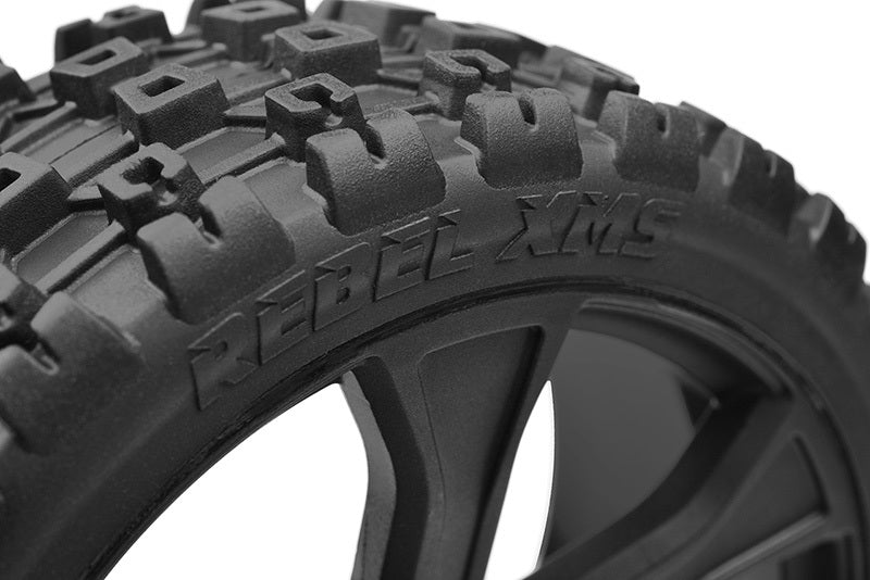 Corally Asuga XLR Off-Road Tires Low Profile Glued on Black Rim