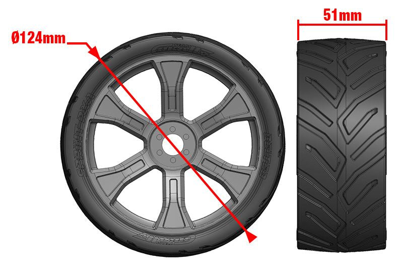 Corally Sprint RXA Asuga XLR Street Tires Low Profile Glued