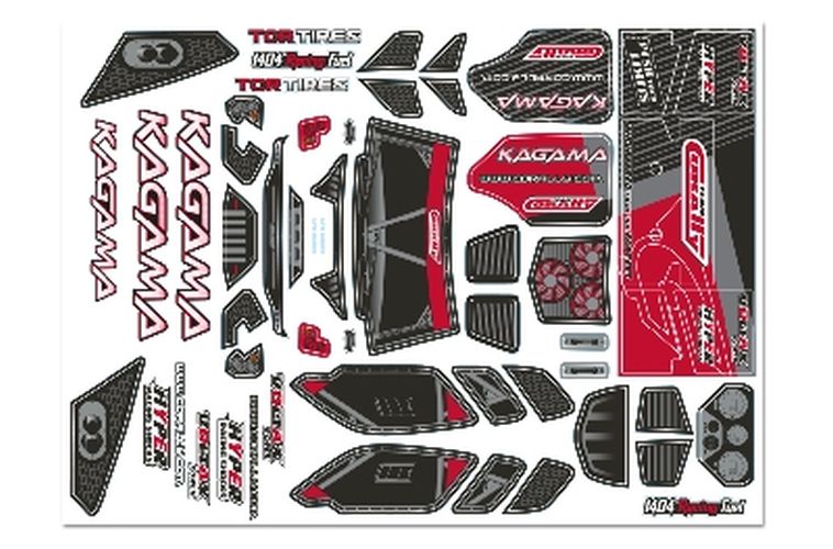 Corally Body Decal Sheet - Kagama - Red - 1pc 00180-981-4