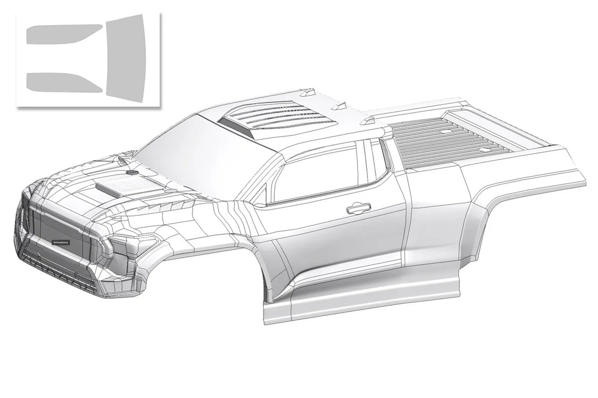 Team Corally Furago XD Clear Body Shell with Decals - 1/12 Monster Truck
