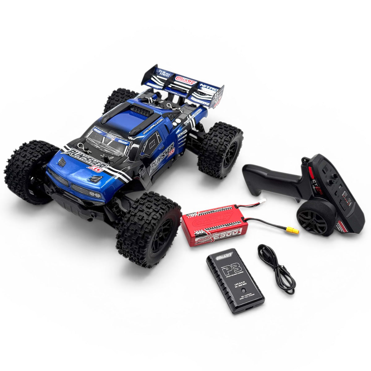 Team Corally Punisher XD 1/12 4WD RTR Monster Truck Blue - 2S LiPo Ready