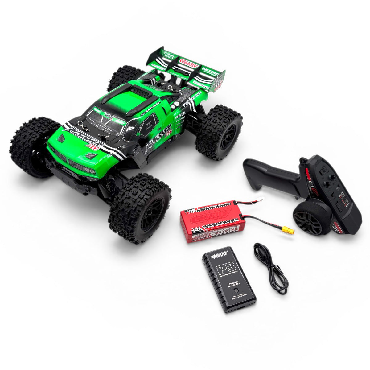 Team Corally Punisher XD 1/12 4WD RTR Monster Truck Green - 2S LiPo Ready