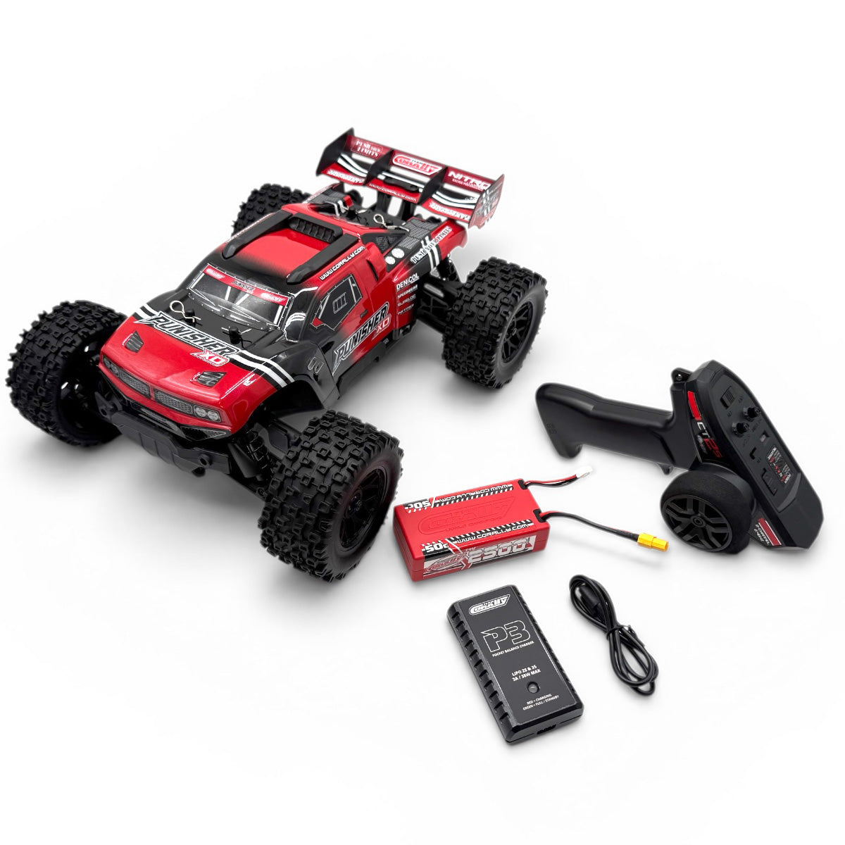 Team Corally Punisher XD 1/12 4WD RTR Monster Truck Red - 2S LiPo Ready