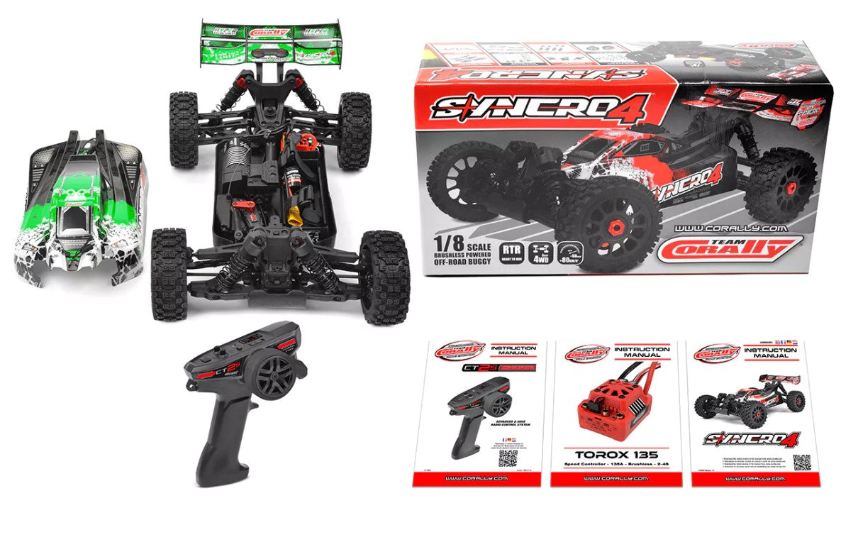Corally Syncro-4 1/8 4S Brushless 4WD Off Road Buggy RTR - Green COR00287-G