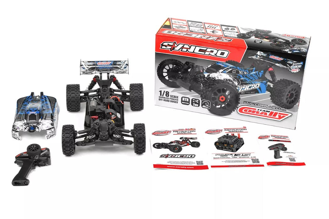 Corally Syncro 2WD 1/8 3-4S Brushless Off Road Buggy, RTR, Blue 00289-B