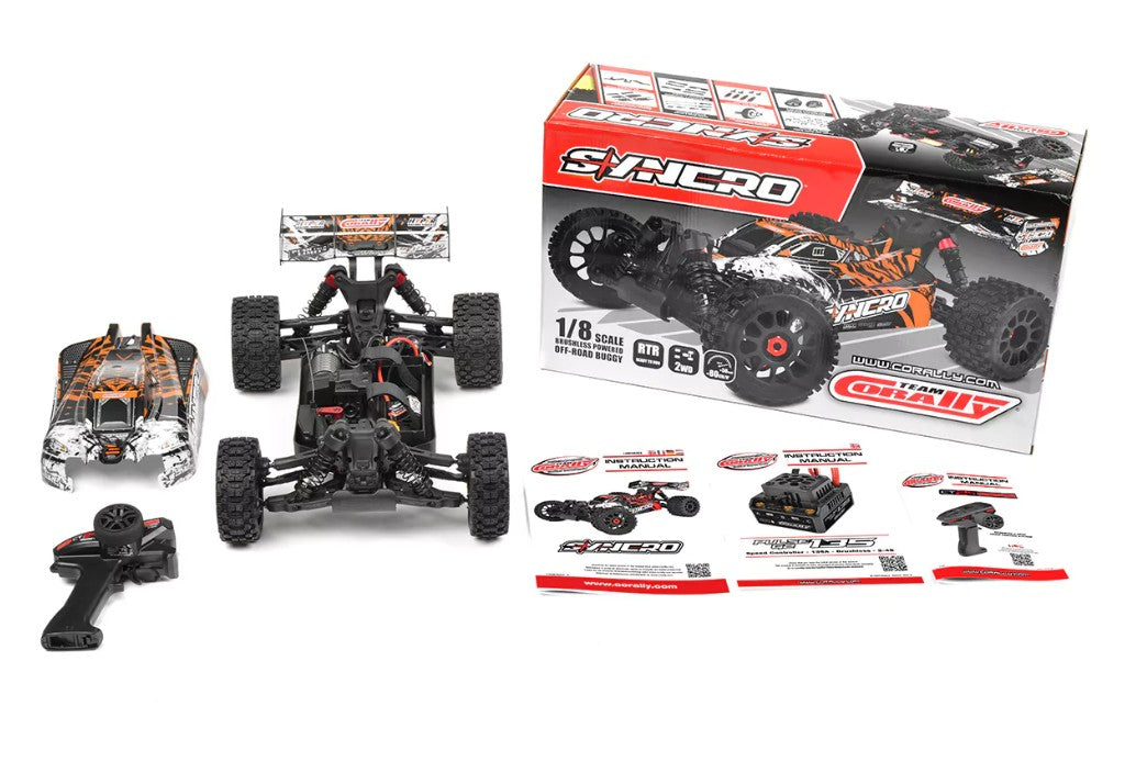 Corally Syncro 2WD 1/8 3-4S Brushless Off Road Buggy, RTR, Orange 00289-O