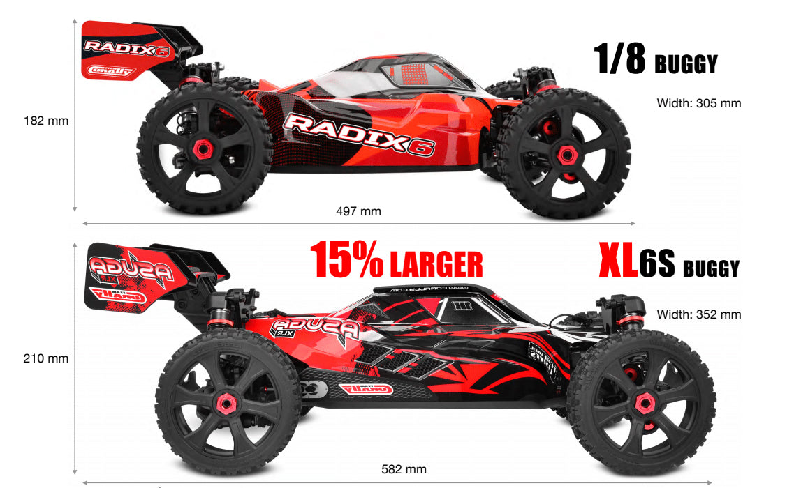 Corally Asuga XLR 6S Roller 4WD 1/7 Scale Buggy Kit Red