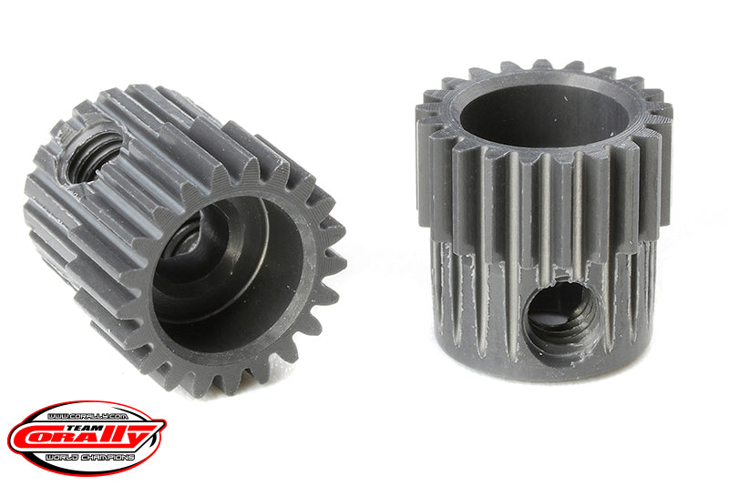 Corally 64DP 21T Short Pinion Gear – Hard-Anodized 7075 Aluminum Race Pinion