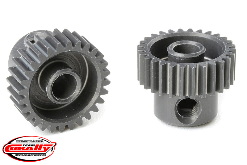 Corally 64DP 28T Short Pinion Gear – Hard-Anodized 7075 Aluminum Race Pinion
