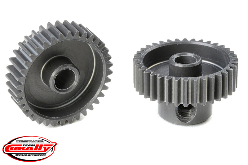 Corally 64DP 36T Short Pinion Gear – Hard-Anodized 7075 Aluminum Race Pinion