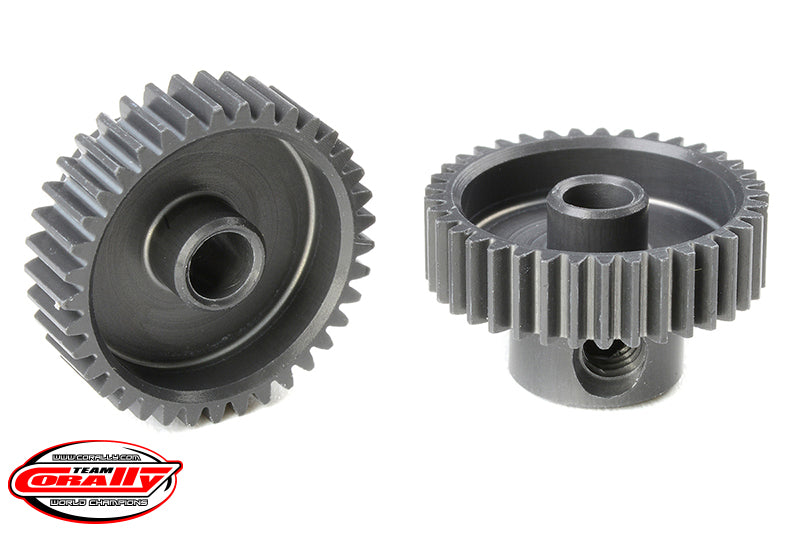 Corally 64DP 37T Short Pinion Gear – Hard-Anodized 7075 Aluminum Race Pinion