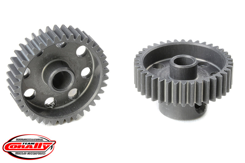Corally 64DP 38T Short Pinion Gear – Hard-Anodized 7075 Aluminum Race Pinion