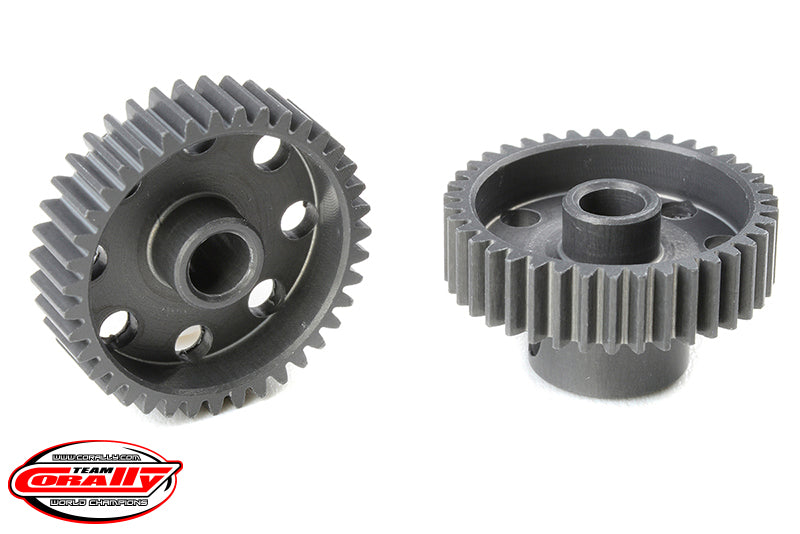 Corally 64DP 39T Short Pinion Gear – Hard-Anodized 7075 Aluminum Race Pinion