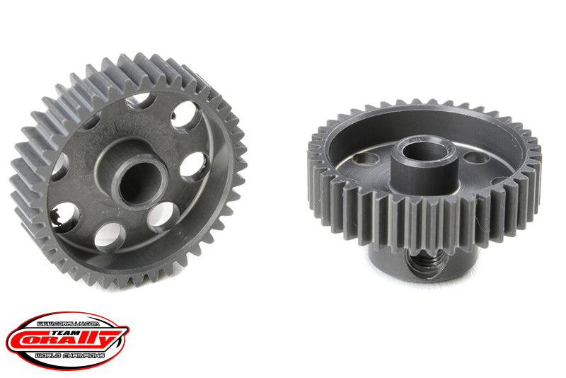 Corally 64DP 40T Short Pinion Gear – Hard-Anodized 7075 Aluminum Race Pinion