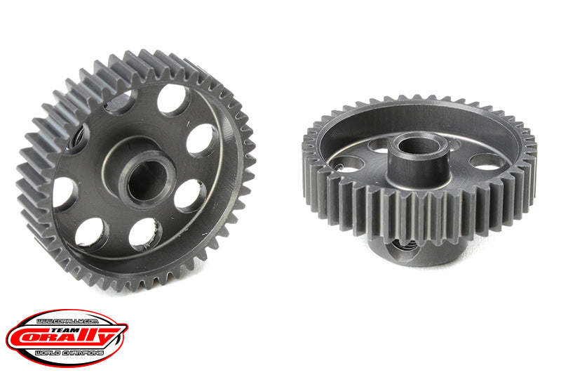 Corally 64DP 44T Short Pinion Gear – Hard-Anodized 7075 Aluminum Race Pinion