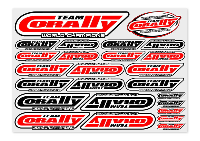 Corally Sponser Sticker Sheet, Precut - 210x148mm - 1pc | RC Body Graphics