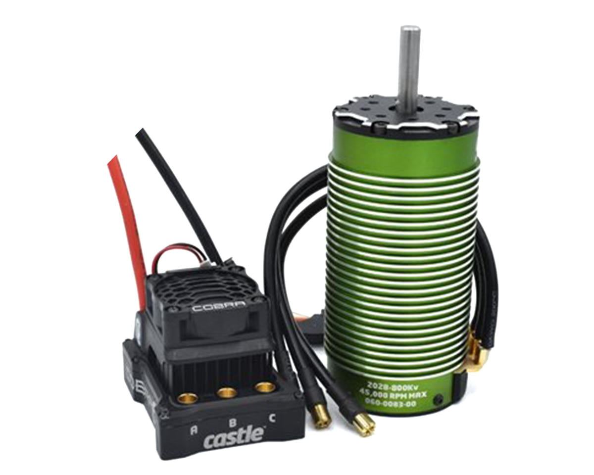 Castle Creations Cobra 6 ESC + 2028 800kV Sensored Brushless Motor Combo – 1/8 Power System