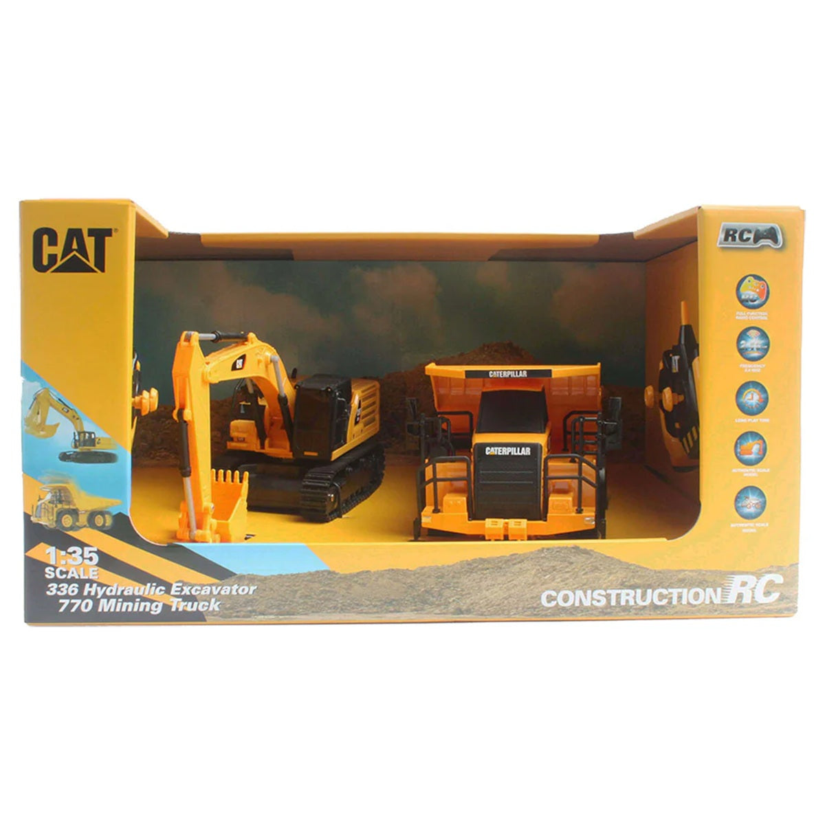Diecast Masters 1:35 RC Cat 336 Hydraulic Excavator + 770 Mining Truck