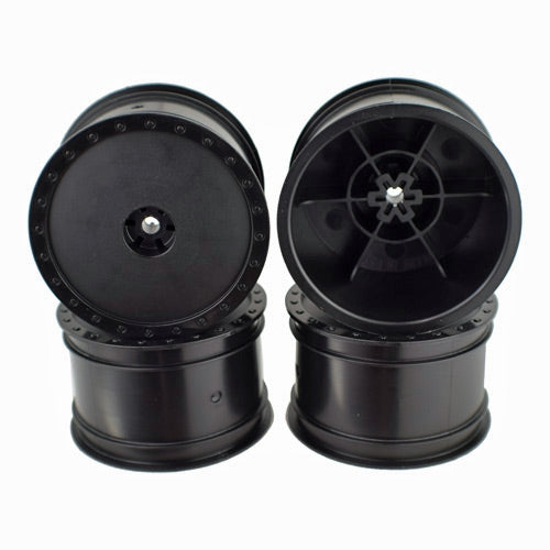 DE Racing Borrego Buggy Wheels for Assoc B4 - B44/Rear/Black/4pcs