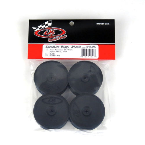 DE Racing Speedline Buggy Wheels - Assoc B6/Kyosho RB6/Front/Black/4pcs