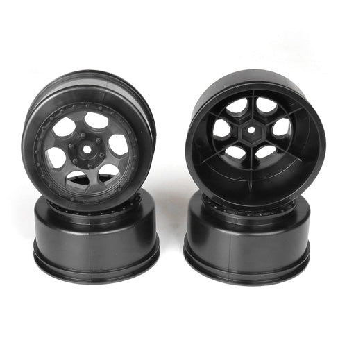 DE Racing Trinidad SC Wheels - Assoc SC5M - SC10 - ProSC/+3mm/Black/4pcs