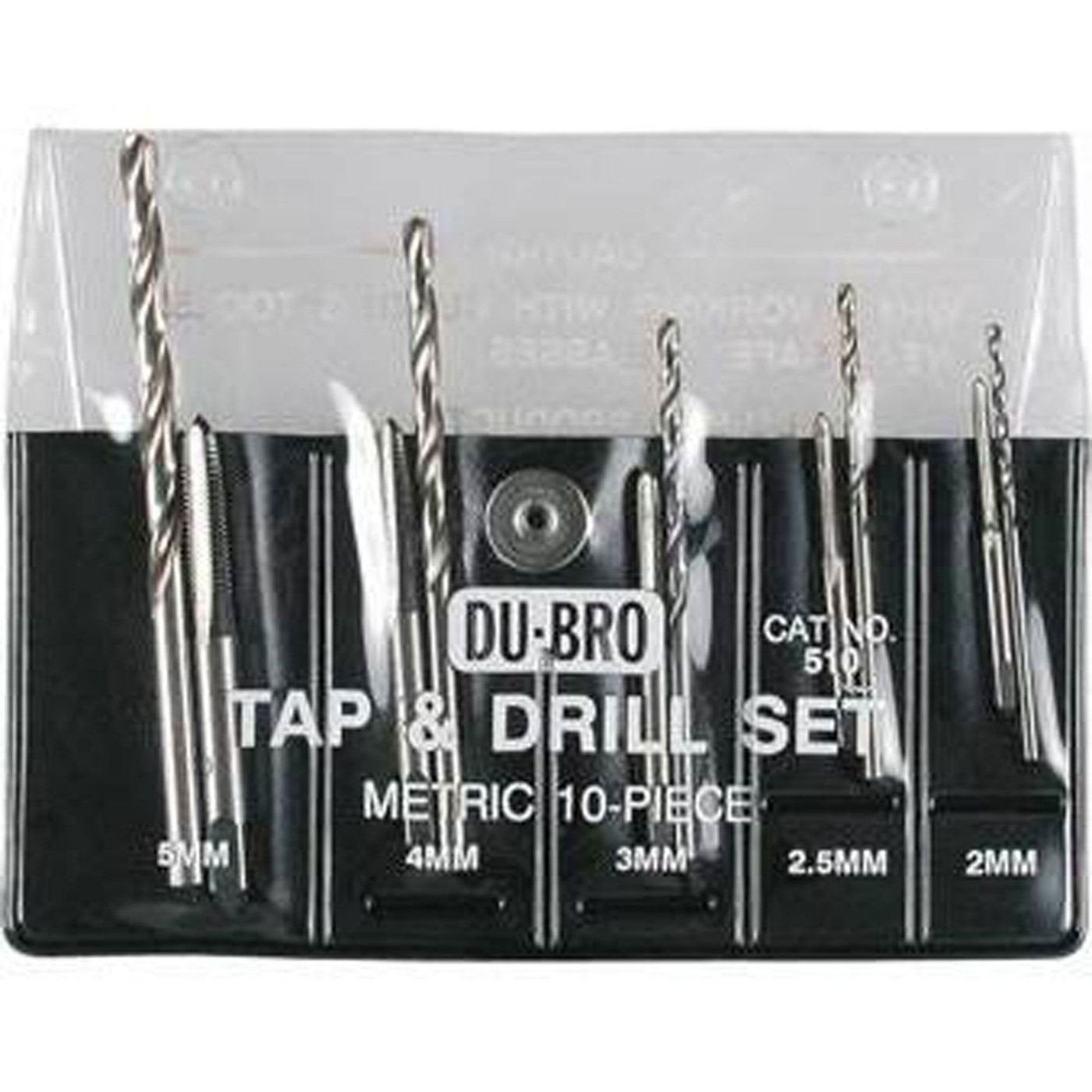 Dubro 10pc Metric Tap & Drill Set 510 Default Title