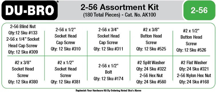 Dubro Hardware Assortment Kits  AK100