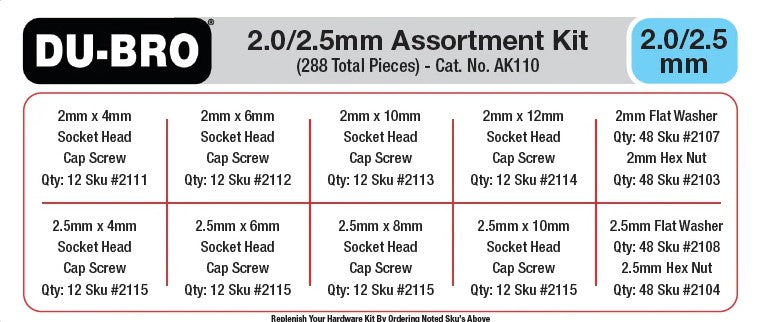 Dubro Metric Hardware Assortment Kit Bundle, 2 Boxes, 552pcs Total AK131