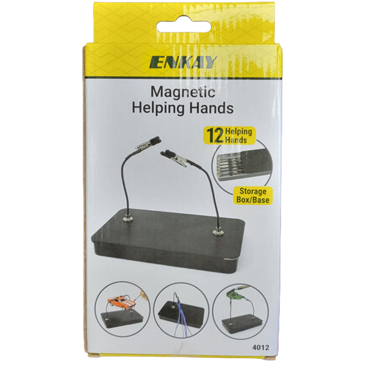 Enkay 4012 Magnetic Helping Hand Kit – 12 Piece Hands-Free Soldering & Hobby Tool Set