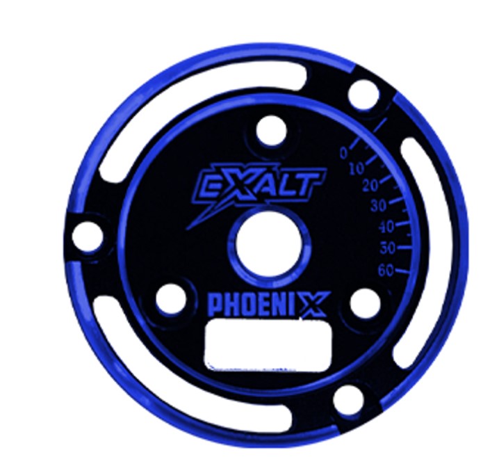 Exalt Black Phoenix Endplate with Blue Chamfered Edges 0233BL