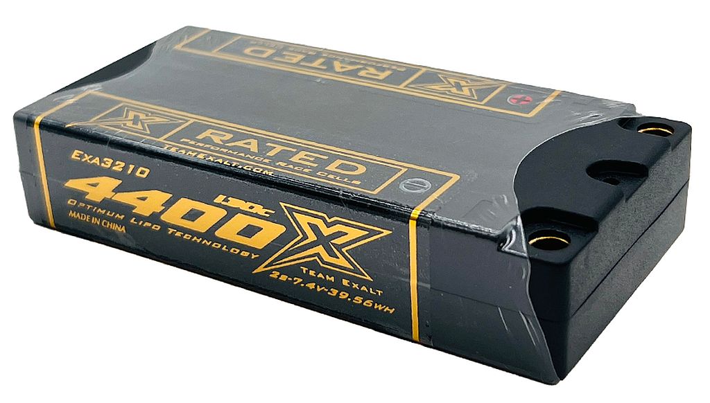 Exalt X-Rated 2S 130C LCG Hardcase "Drift"/Optional Shorty Lipo Battery (7.4V/4400mAh) w/5mm Bullets (EXA3210)