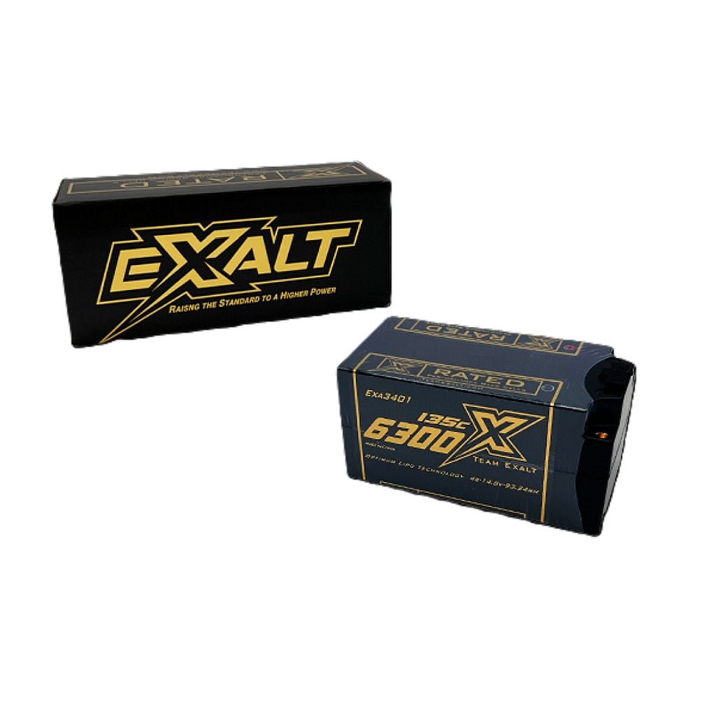 Exalt X-Rated 4S 135C Hardcase Shorty Lipo Battery (14.8V/6300mAh)w/5mm Bullet Connectors (EXA3401)