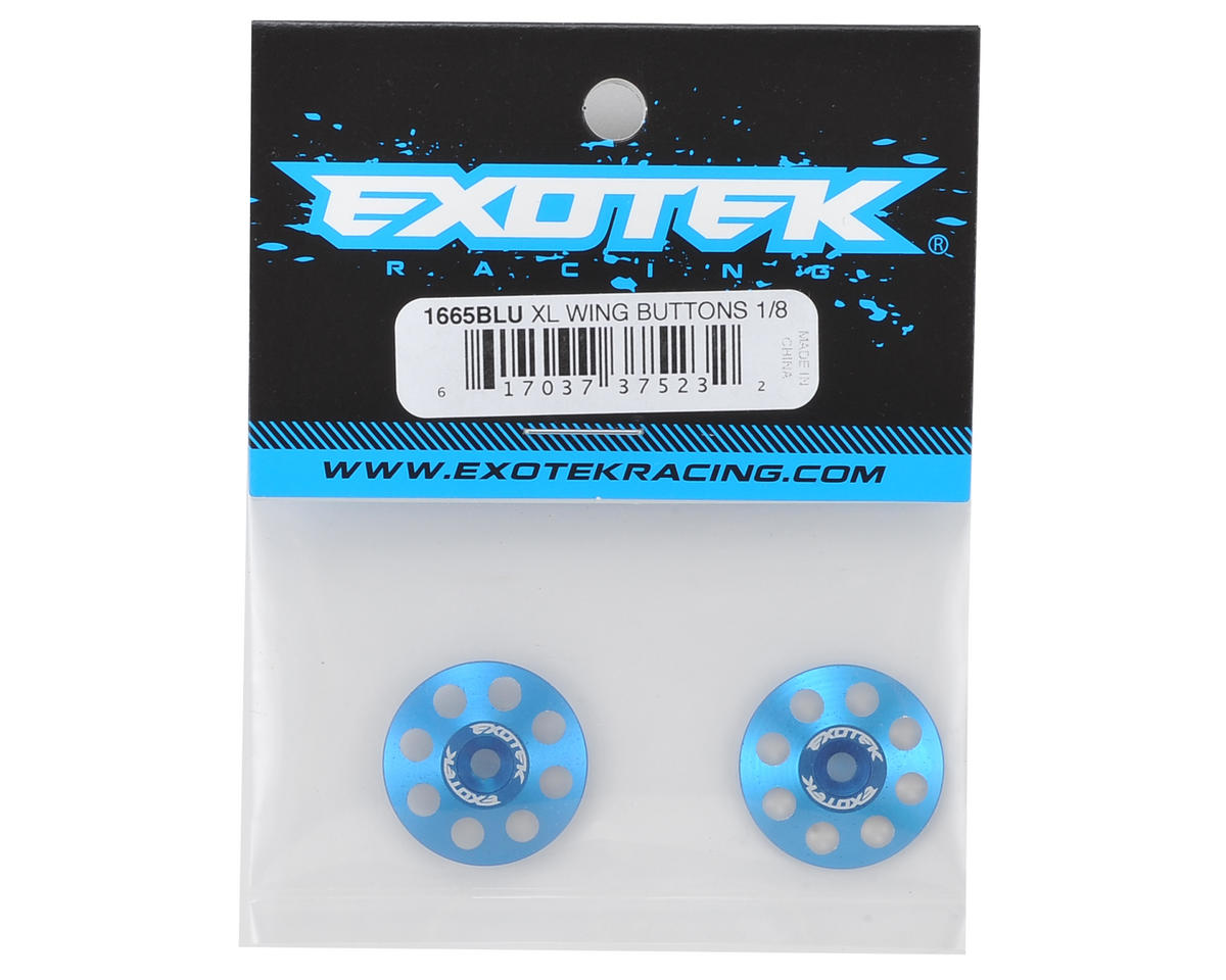 Exotek Racing 1/8 Buggy XL Wing Buttons 22mm - Blue Anodized 2 Pack #1665