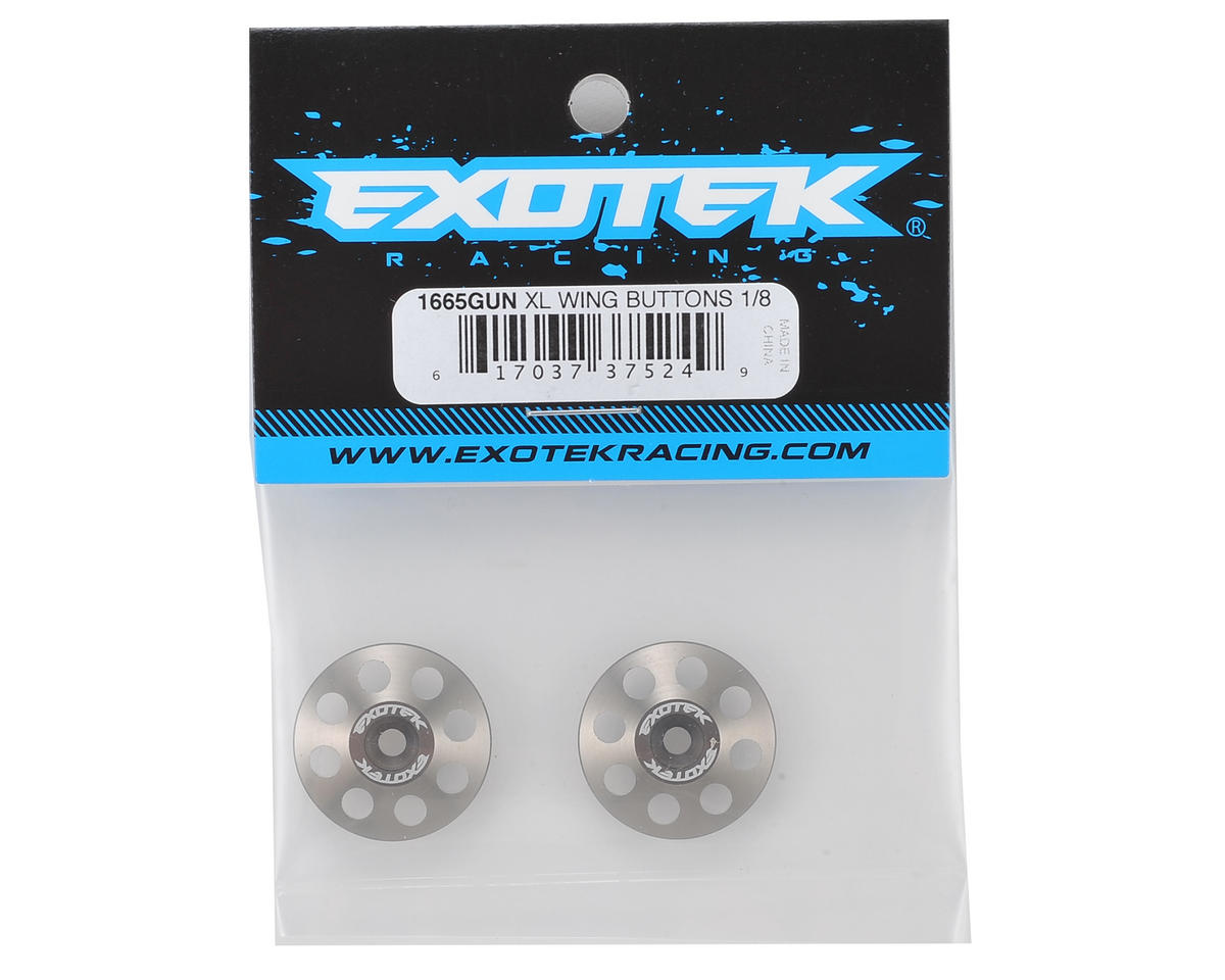 Exotek Racing 1/8 Buggy XL Wing Buttons 22mm - Gunmetal Anodized 2 Pack #1665