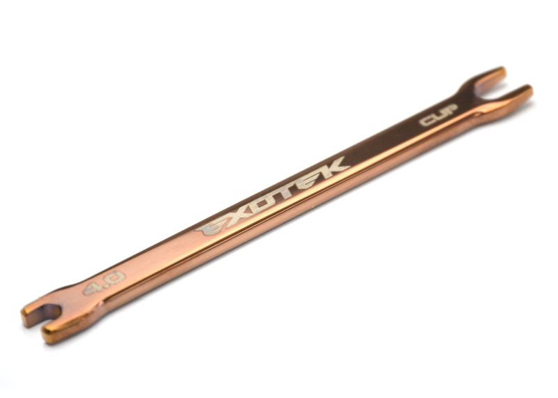 Exotek Racing 4mm Turnbuckle Wrench w/4.75 Cup Popper, Polished Steel 2189