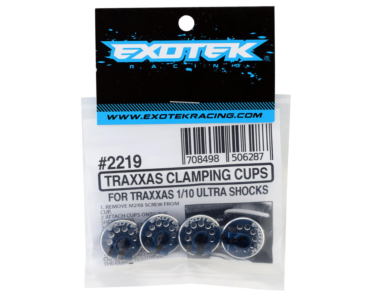 Exotek Traxxas Slash Aluminum Ultra Shocks Clamping Spring Cups (4) 2219