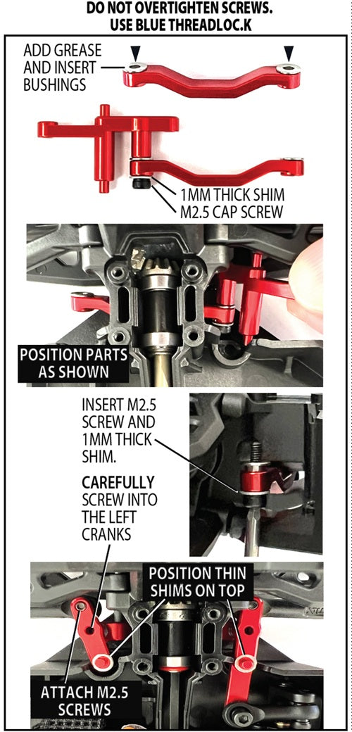 Exotek Racing HD Steering Set 7075 for Losi NASCAR & Arrma Grom - Heavy Duty #2299