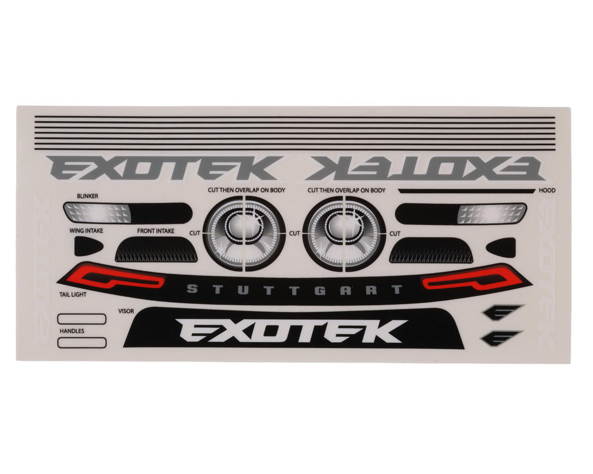 Exotek Racing Stuttgart 1/12 Clear Lexan Body for Losi NASCAR #2357