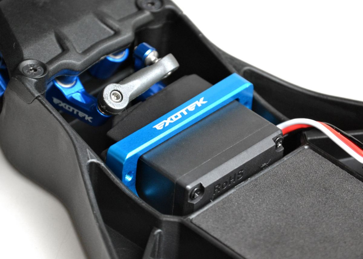 Exotek HD 7075 48mm Servo Mount (Blue) – AE Pro2/RB10/SR10/B5 Upgrade