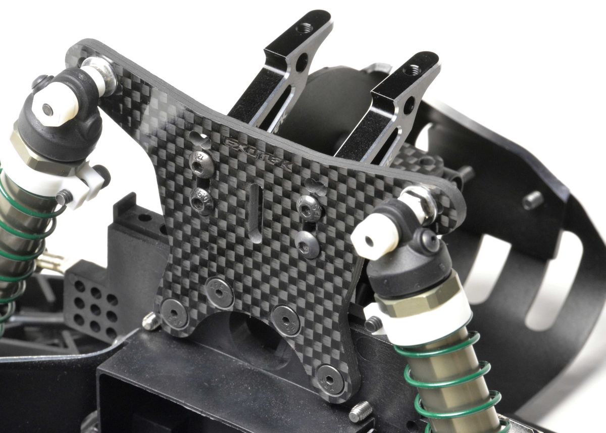 Exotek Racing RC10 Heavy-Duty Carbon Fiber Rear Shock Tower for Small Bore Shocks