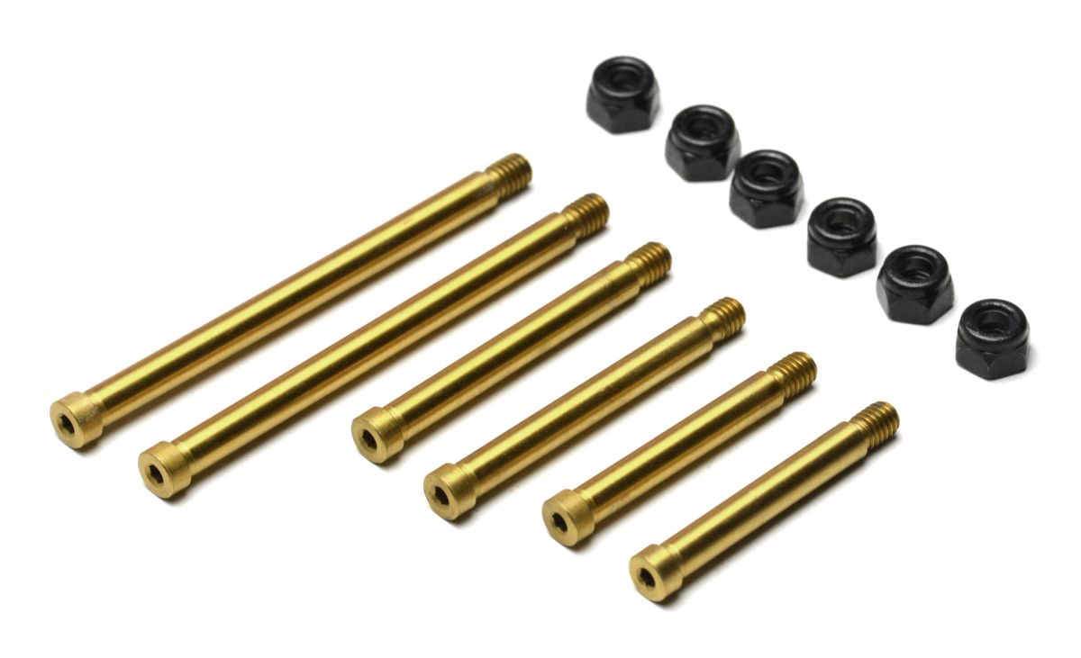 Exotek Steel Front Bolted Hinge Pins for Team Associated RC10T 6-Pack