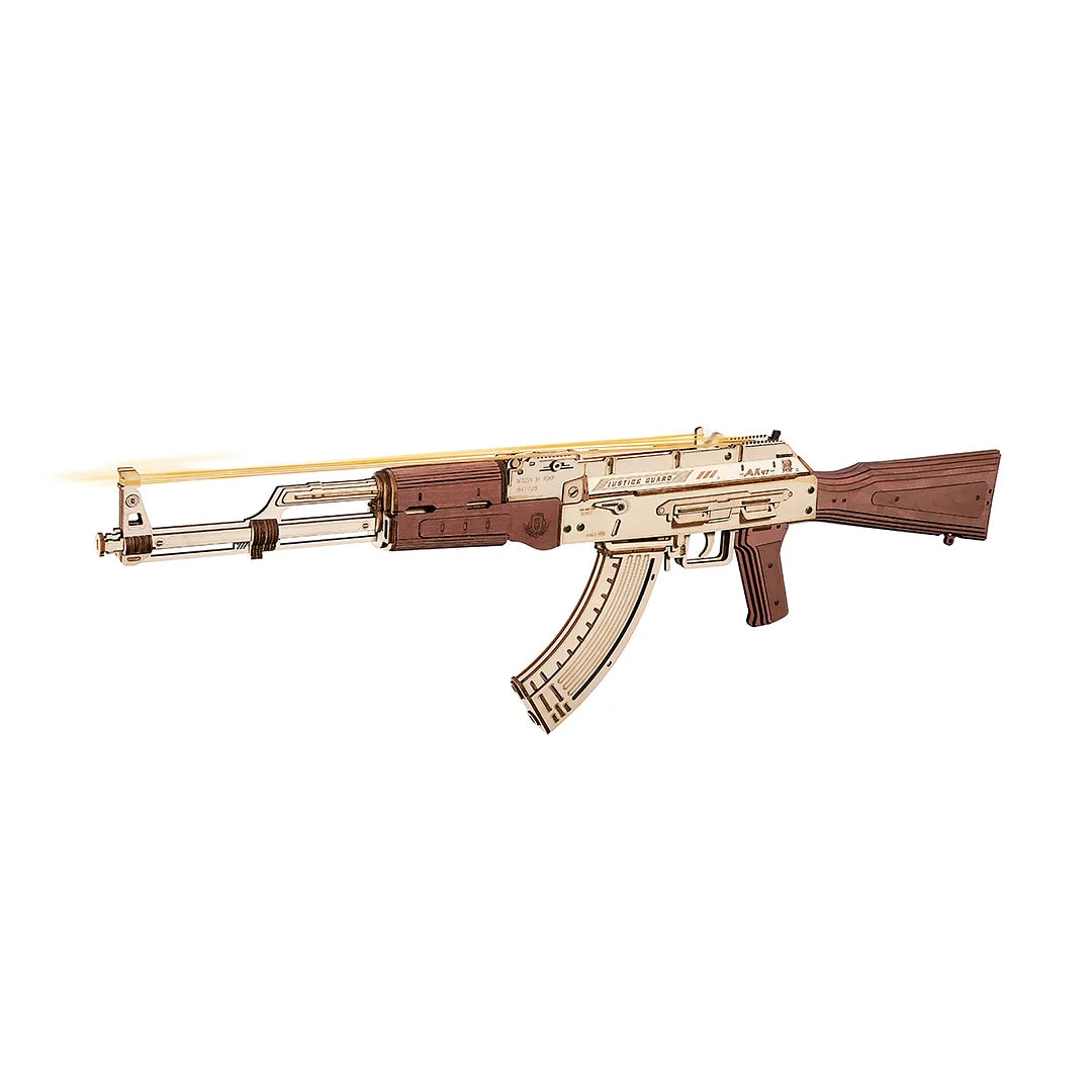 Robotime Justice Guard 3d Puzzle Gun AK-47 Assault Rifle Rubber Band Gun