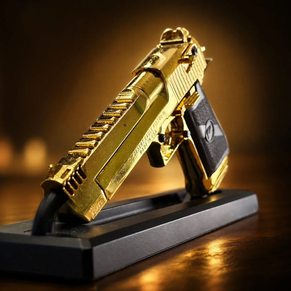 GoatGuns Desert Eagle 1:2.5 Scale Diecast Metal Model Kit – Gold with Display Stand