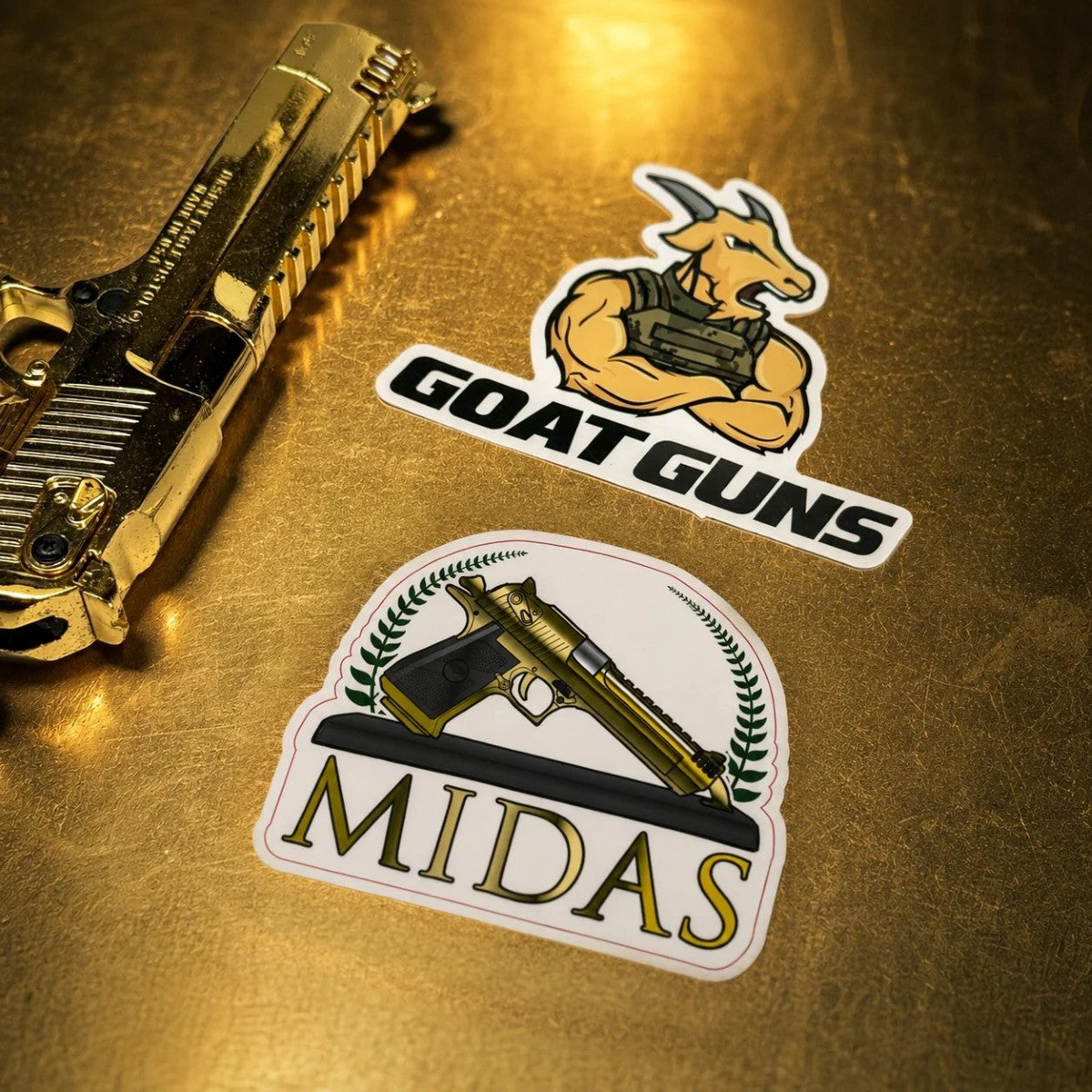 GoatGuns Desert Eagle 1:2.5 Scale Diecast Metal Model Kit – Gold with Display Stand