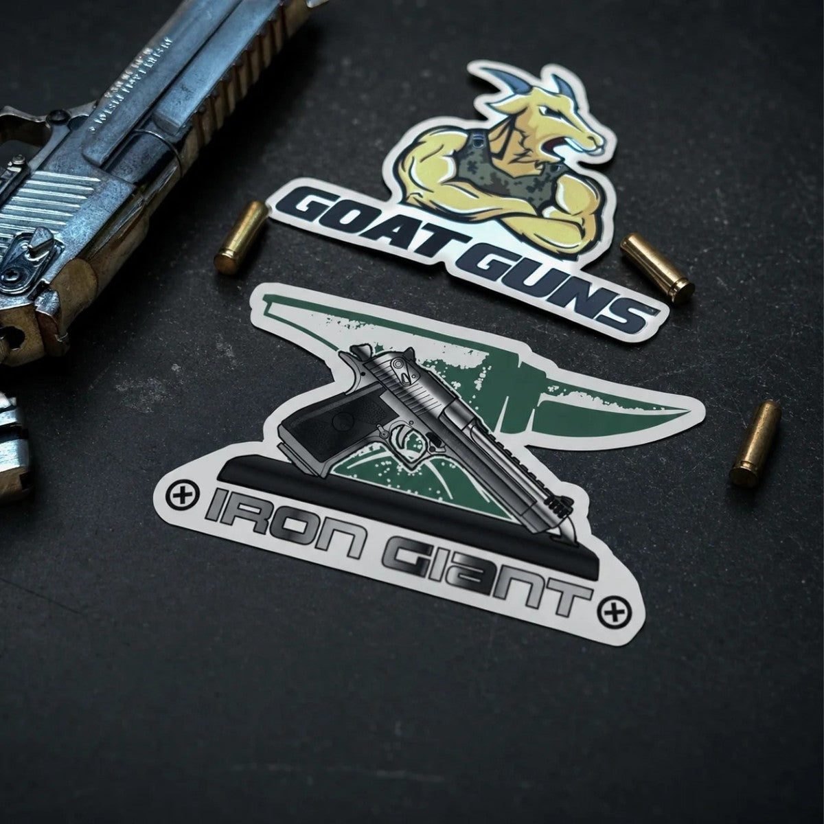 GoatGuns Desert Eagle 1:2.5 Scale Diecast Metal Model Kit – Anodized Chrome Silver with Stand
