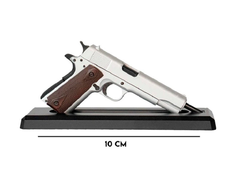 GoatGuns Die Cast 1/2.5 Scale 1911 Model Hand Gun, Silver 1911-SILVER